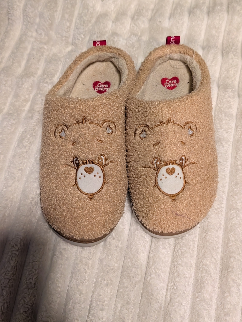 Care Bears Beige Plush Menβs Slip-On Slippers